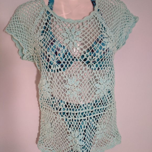 crochet Other - Women's crochet aqua cover up size small